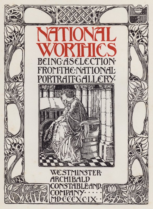 Titelsideillustration for National Worthies er et udvalg fra National Portrait Gallery af English School