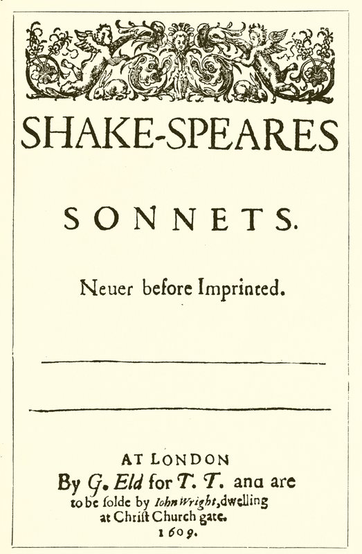 Titelblad til Shakespeares sonetter, 1609 af English School