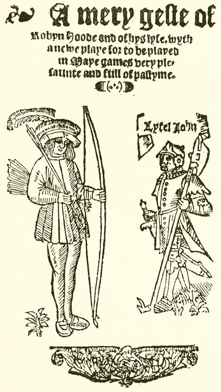 Titelside af A Mery Geste of Robyn Hood, 1550 af English School