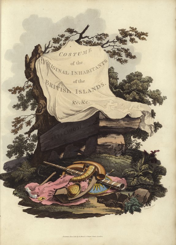 Titelside af The Costume of the Original Inhabitants of the British Islands af English School