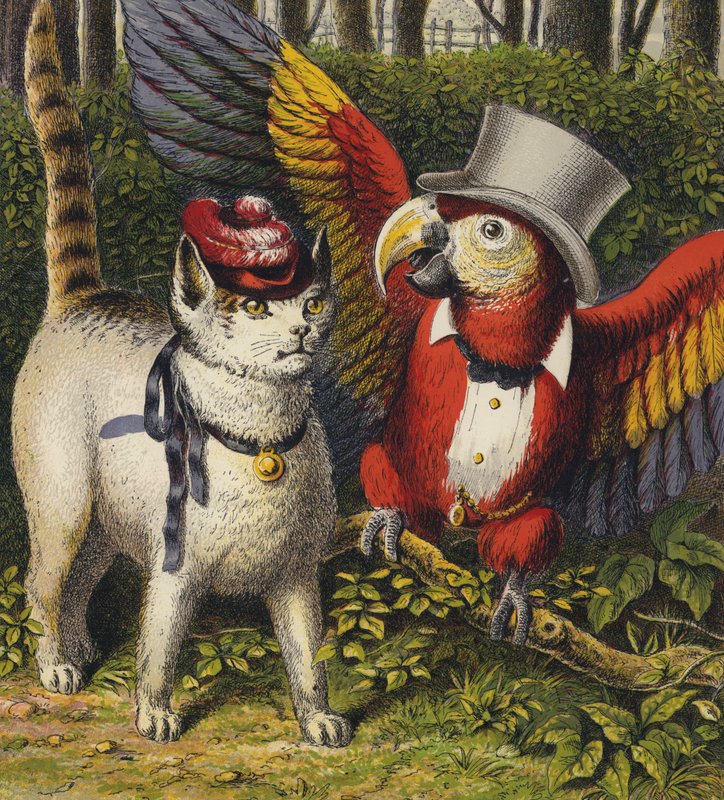 Tittums og Fido (farve litho) af English School