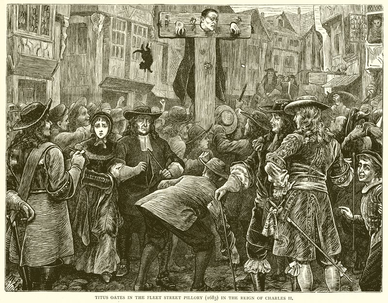 Titus Oates i Fleet Street Pillory (1685) i Charles II
