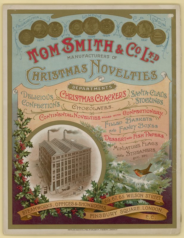 Tom Smith & Co Ltd, julenyheder, julekiks, brochureomslag af English School