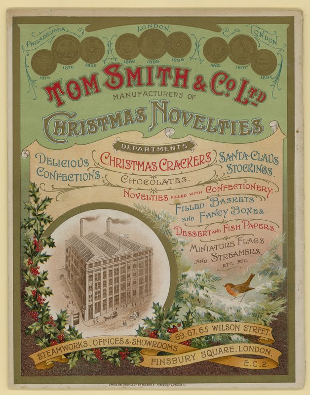 Tom Smith & Co Ltd, julenyheder, julekiks, brochureomslag af English School