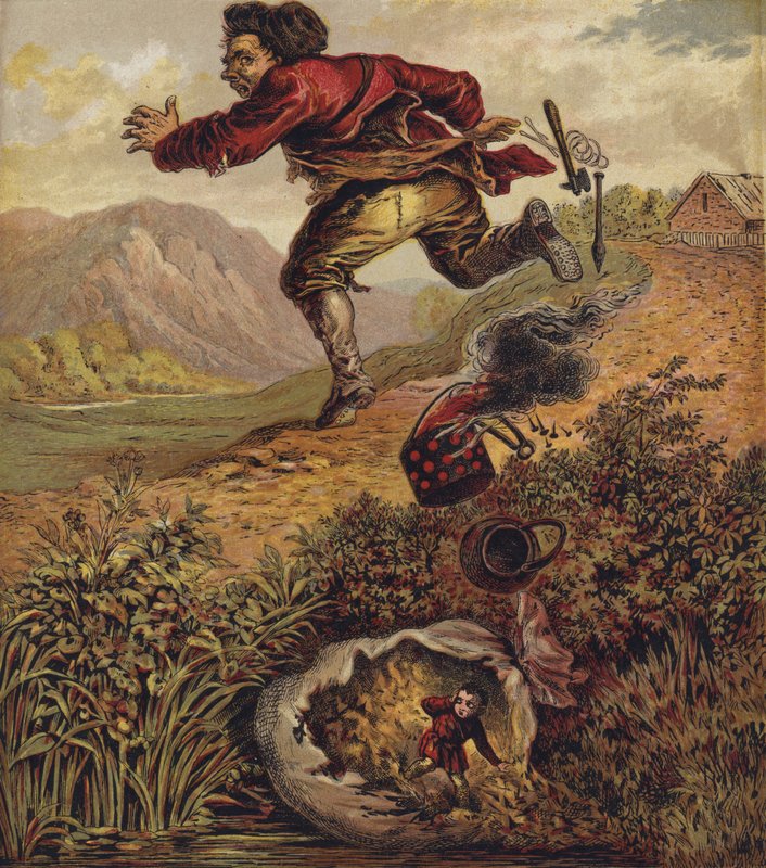 Tom Thumb (farvelitografi) af English School