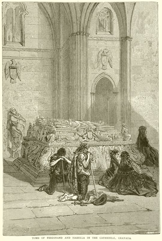 Ferdinand og Isabellas grav i katedralen, Granada af English School
