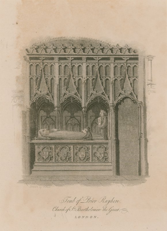 Graven af Prior Rayhere, Church of St Bartholomew the Great, Smithfield af English School