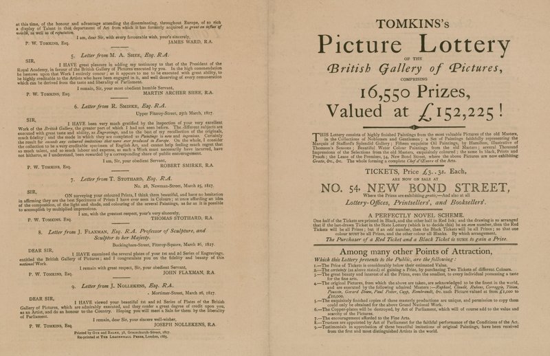 Tomkinss Billedlotteri fra British Gallery of Pictures af English School