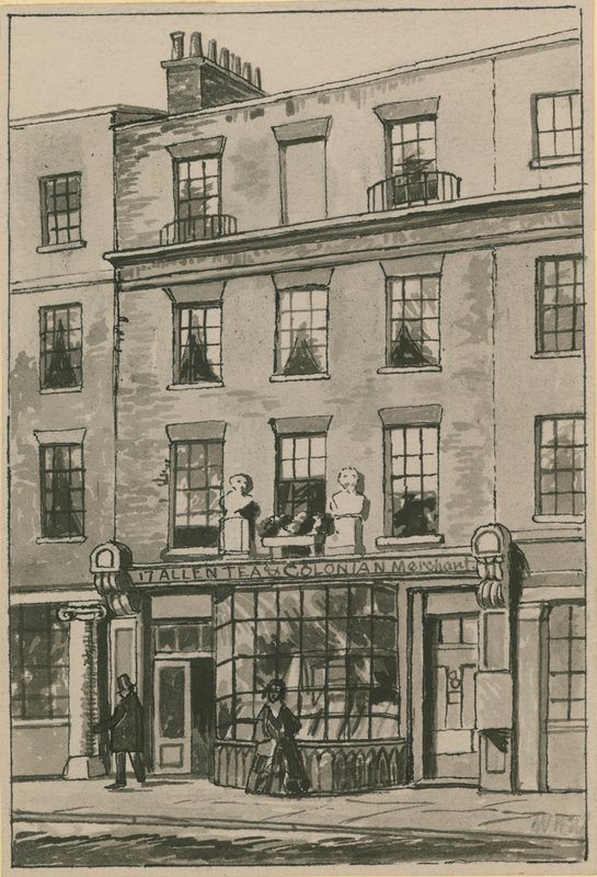Toms Coffee House, 17 Russell Street, Covent Garden (wc på papir) af English School