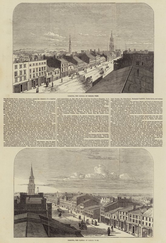 Toronto, hovedstaden i Canada West (gravering) af English School