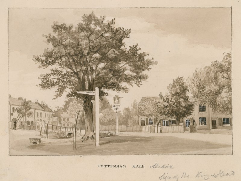 Tottenham Hale, London (wc på papir) af English School