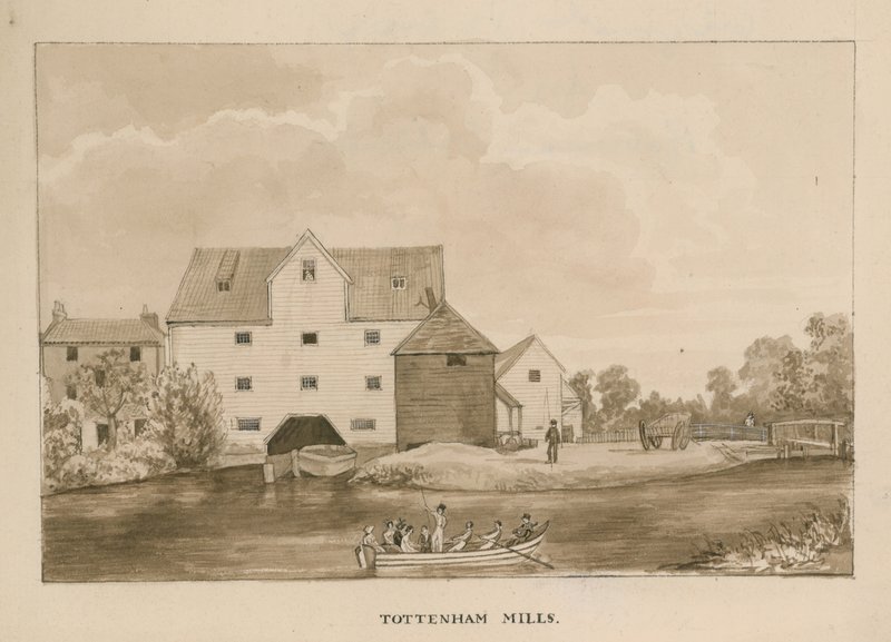 Tottenham Mills, London (wc på papir) af English School