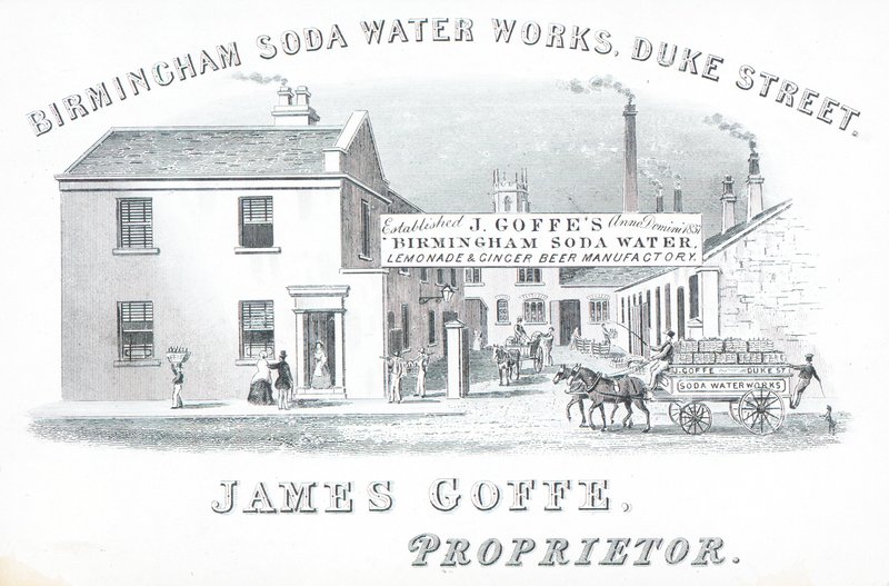 Handelskort, Birmingham Soda Water Works af English School