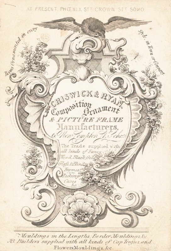 Trade card, Criswick & Ryan af English School