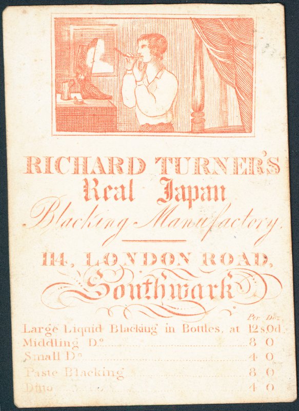 Handelskort, Richard Turners Real Japan Blacking Manufactory af English School