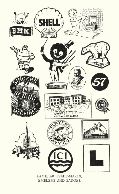 Handelstegn: Kendte varemærker, emblemer og badges (litho) af English School