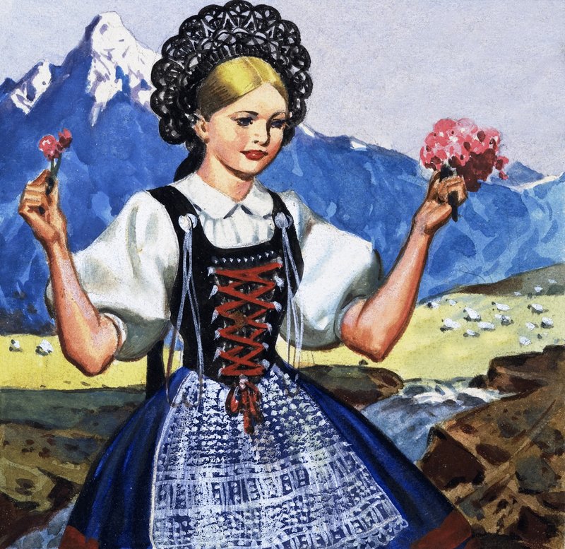 Traditionelt dragt af Schweiz af English School