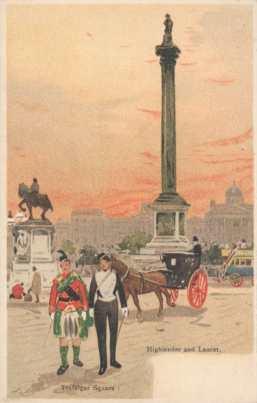 Trafalgar Square, London, Highlander og Lancer af English School