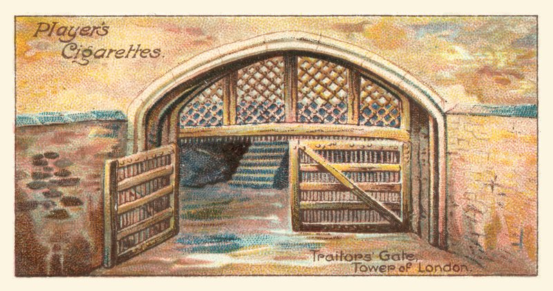 Forrædernes port, Tower of London (chromolitho) af English School