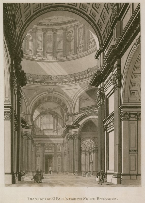 Tværarm af St Pauls Cathedral London, fra den nordlige indgang af English School