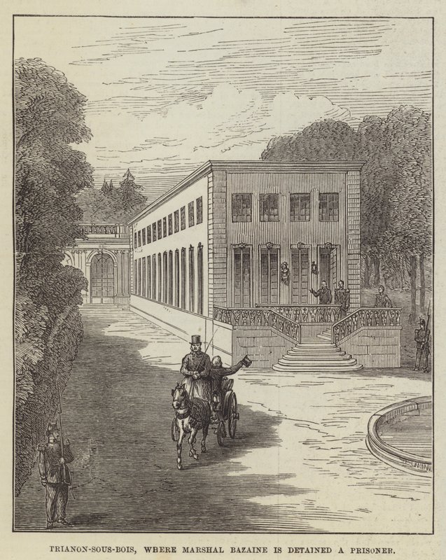Trianon-sous-Bois, hvor marskal Bazaine tilbageholdes en fange (gravering) af English School