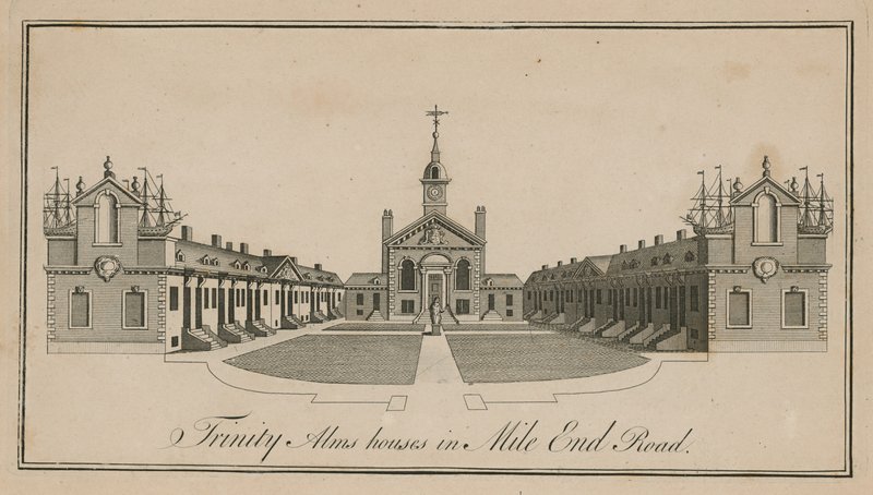 Trinity Alms Houses i Mile End Road af English School