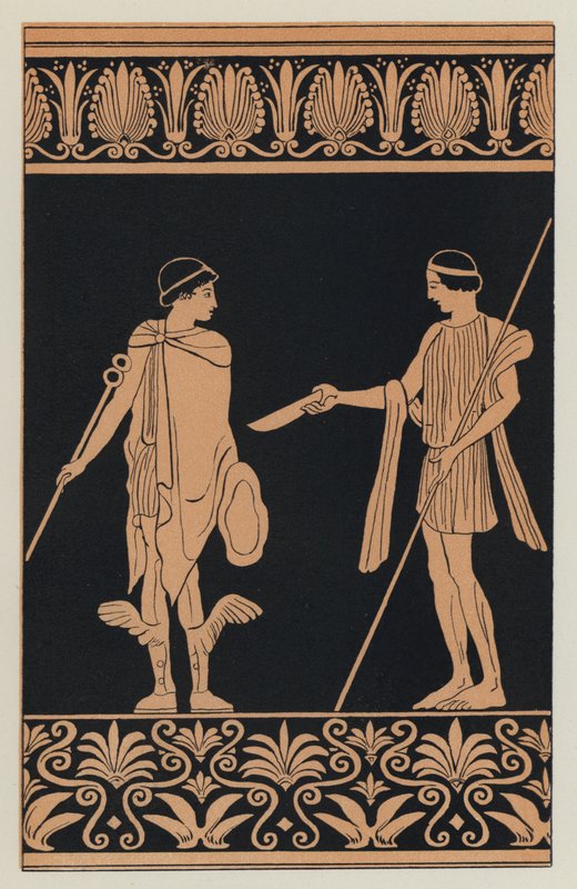 Trygaeus bestikker Hermes med en guldkop af English School