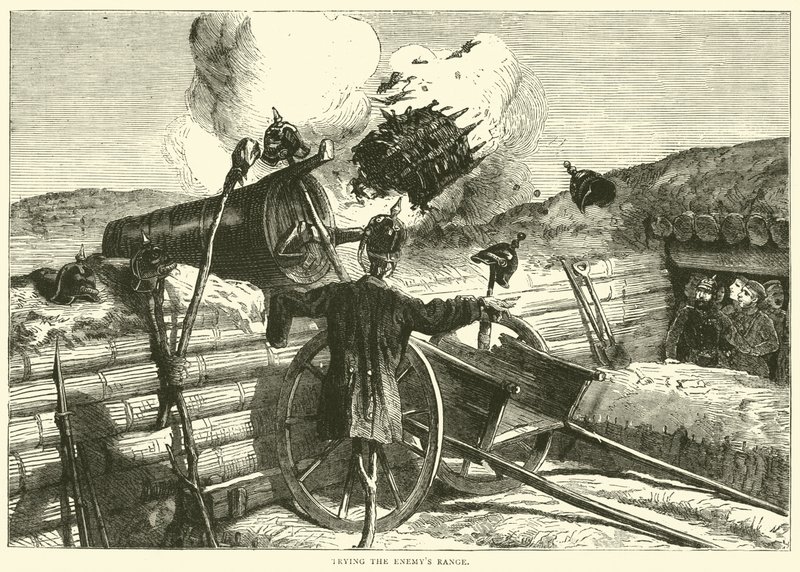 Prøver fjendens rækkevidde, oktober 1870 af English School