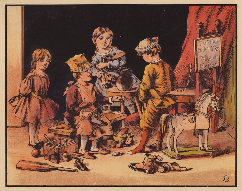 Tudge Shoemaker (farvelitografi) af English School
