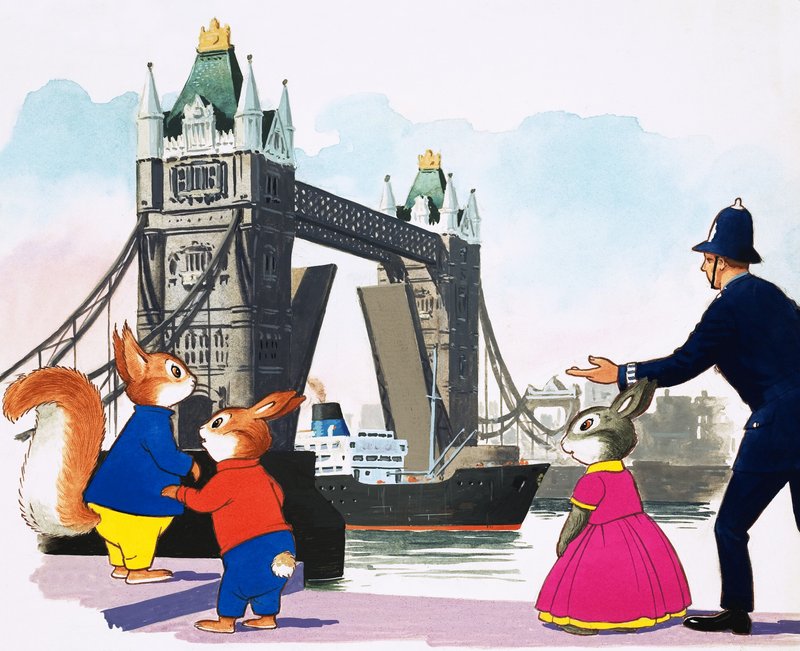 Tufty og London Bridge af English School