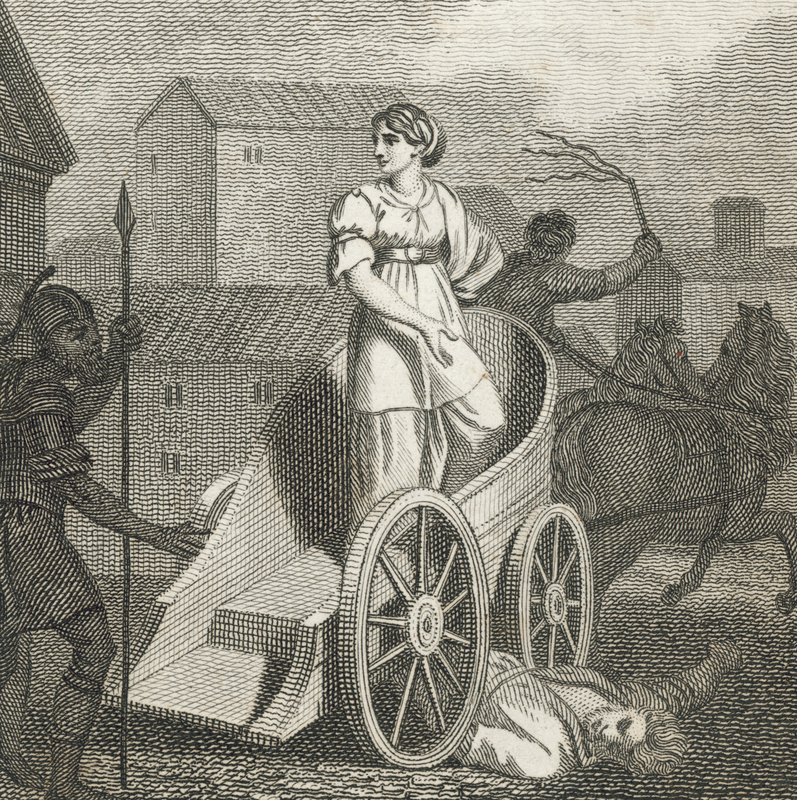 Tullia kører over sin fars døde krop (gravering) af English School