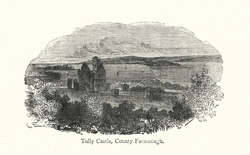 Tully Castle, County Fermanagh (kobberstik) af English School