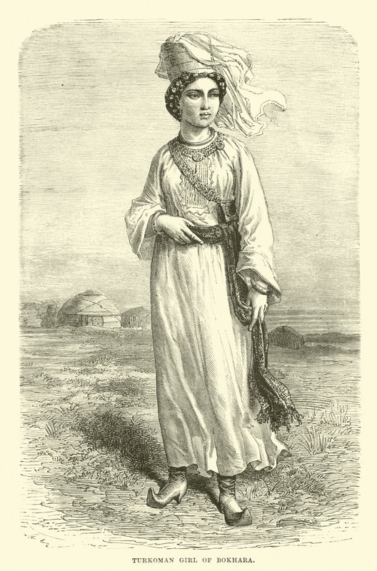Turkoman girl of Bokhara  af English School