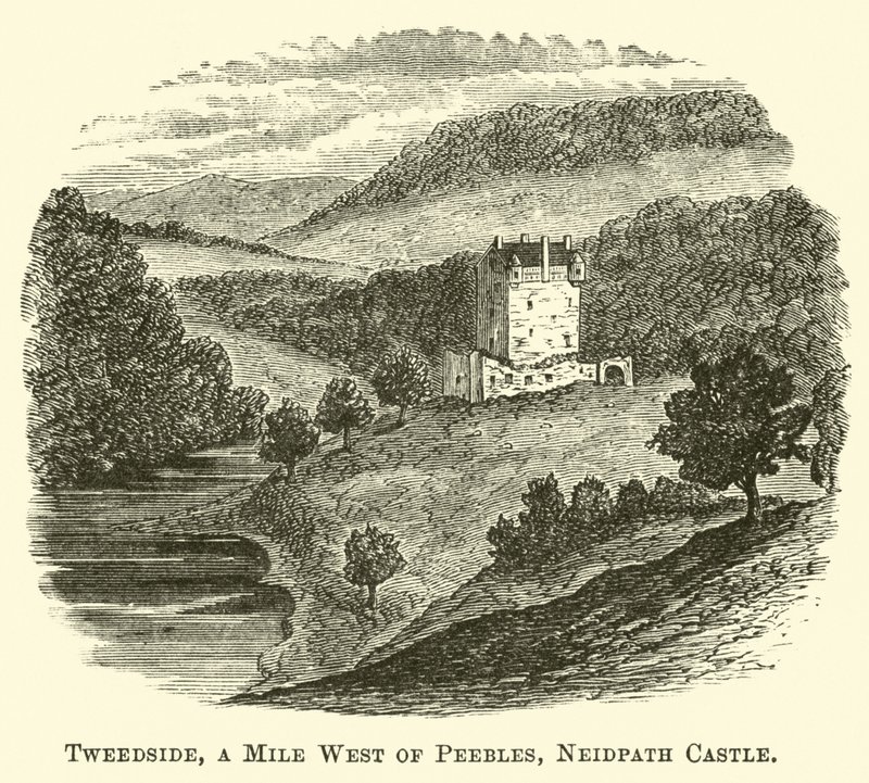 Tweedside, a Mile West of Peebles, Neidpath Castle  af English School