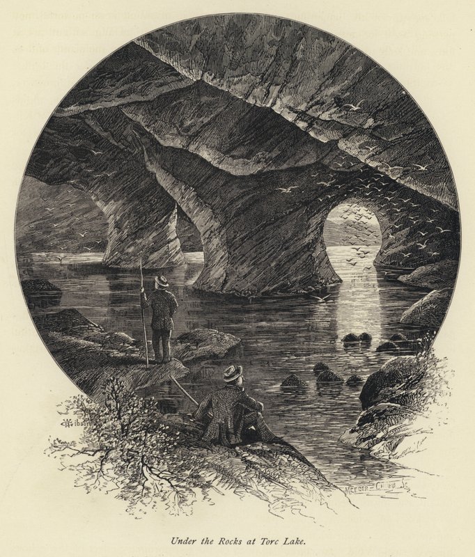 Under the Rocks at Torc Lake (gravering) af English School