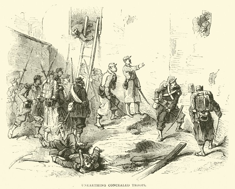 Afgravning af skjulte tropper, januar 1871 af English School