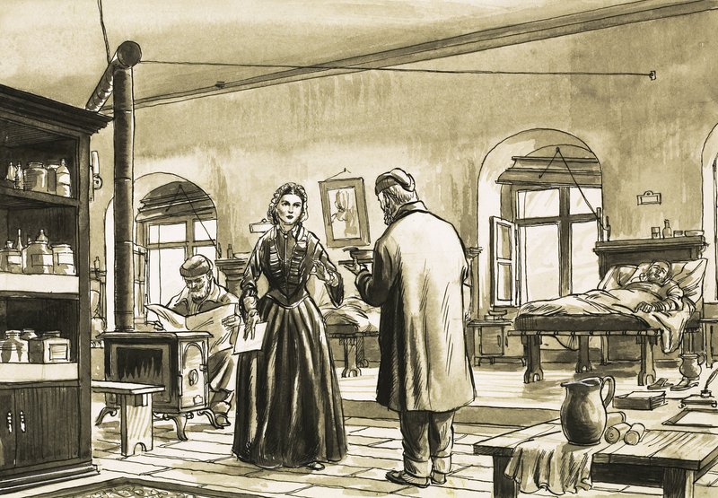 Uidentificeret hospitalsscene af English School