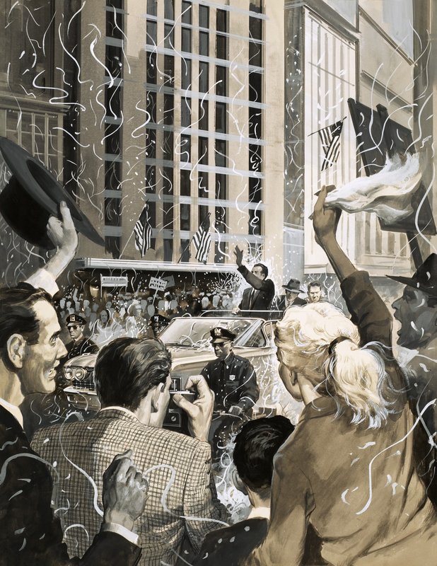 Uidentificeret ticker tape-parade i Amerika af English School
