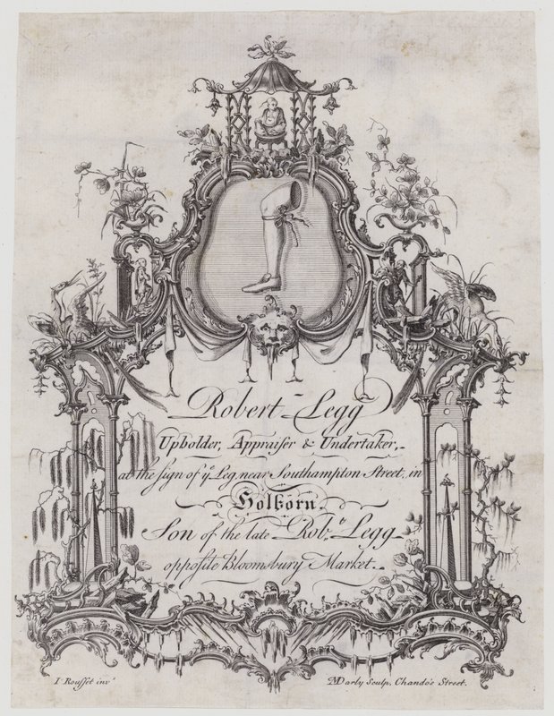Polstretør, Robert Legg, handelskort af English School