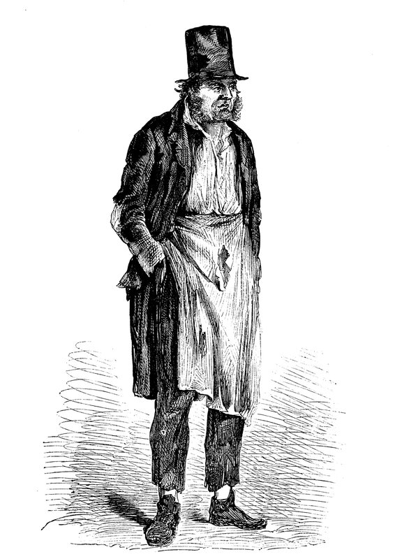 Vagrant fra refugiet i Playhouse Yard, Cripplegate af English School