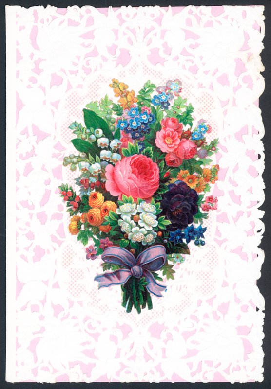 Valentinsdag blomsterhilsener kort af English School