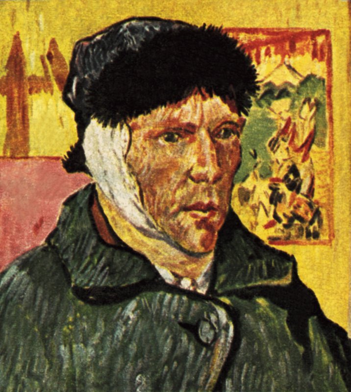 Van Gogh med en bandage om hovedet (omtegnet) af English School