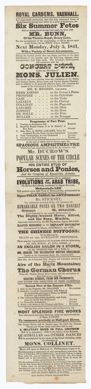 Vauxhall Gardens, Annonce af English School