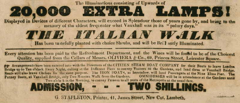 Vauxhall Gardens, London: Den italienske gåtur af English School