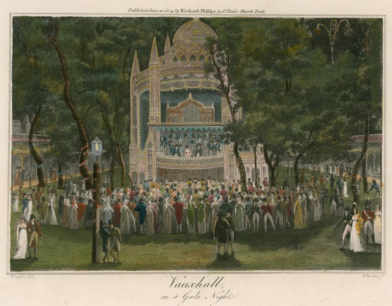 Vauxhall Gardens, London, på en gallaaften af English School