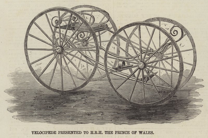 Velocipede præsenteret for HKH Prinsen af Wales (gravering) af English School