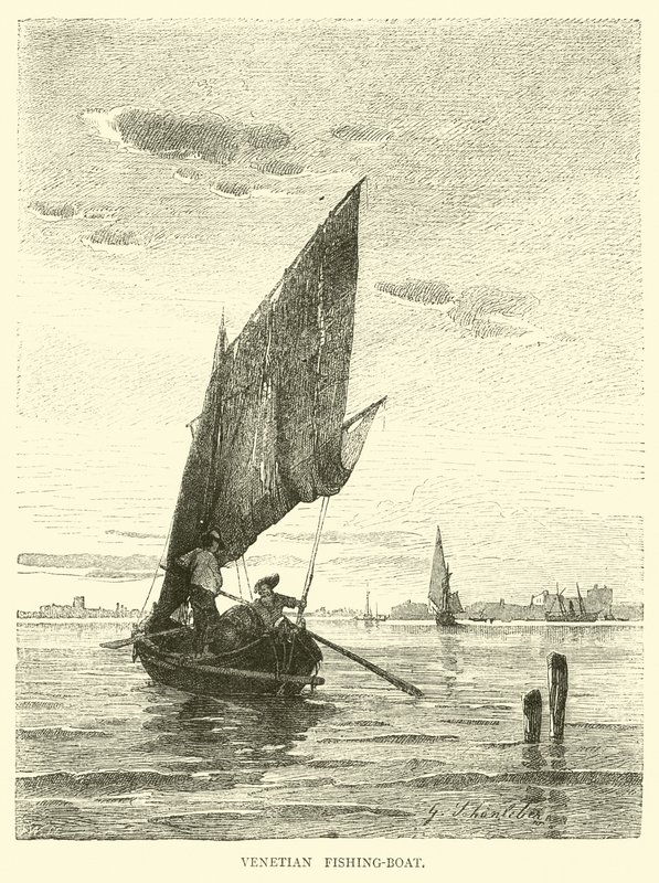 Venetian fishing-boat  af English School