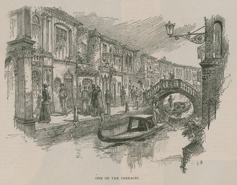 Venedig i London: Sketches at Olympia - One of the Terraces af English School