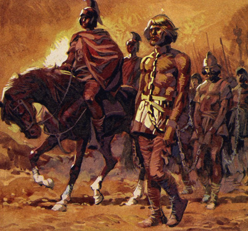 Vercingetorix tog sin fineste rustning på og overgav sig af English School