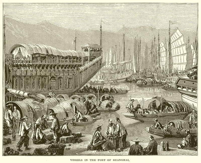 Fartøjer i havnen i Shanghai af English School